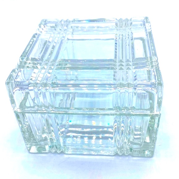 Vintage Lead Crystal Square Trinket Box Beautiful For Your Crystal Collection - Picture 5 of 7